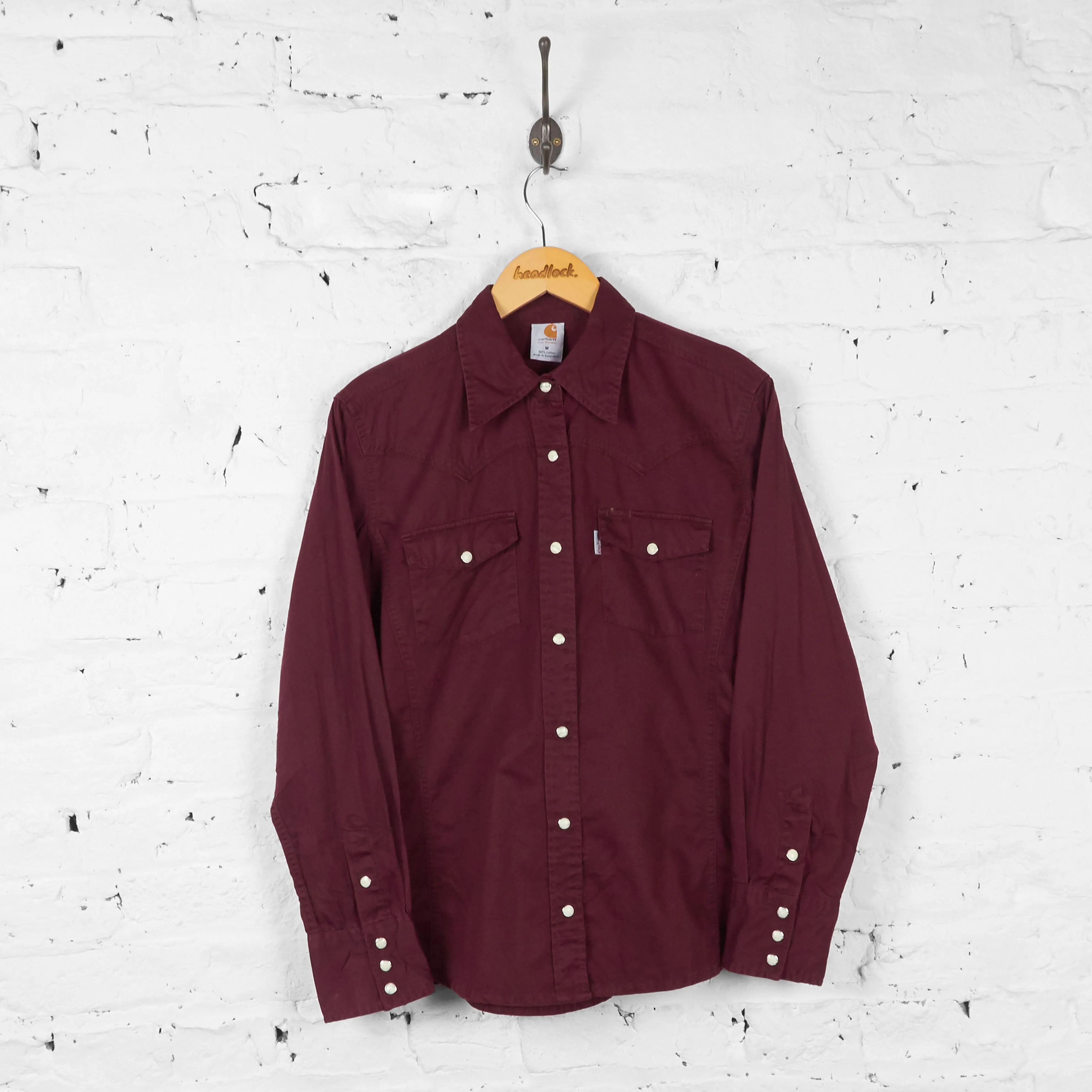 Vintage Women's Carhartt Shirt - Burgundy - M