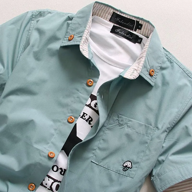 West Louis™ Embroidery Short Sleeve Color Shirts
