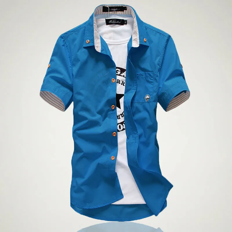 West Louis™ Embroidery Short Sleeve Color Shirts
