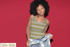 Yellow Gray African Print Tank Top