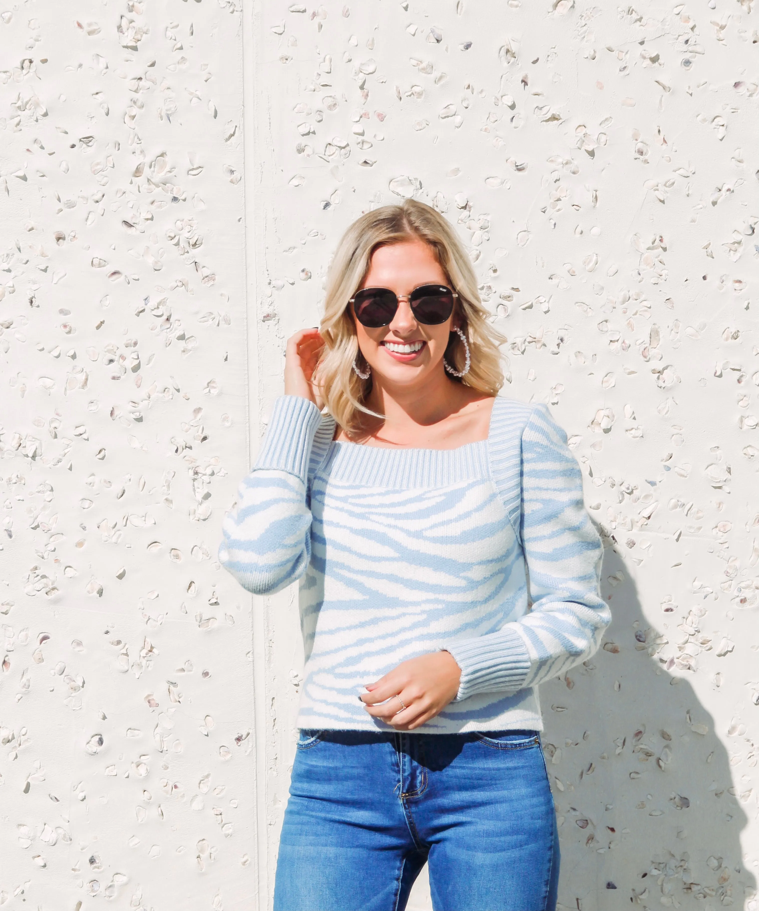 Zoe Blue Zebra Sweater