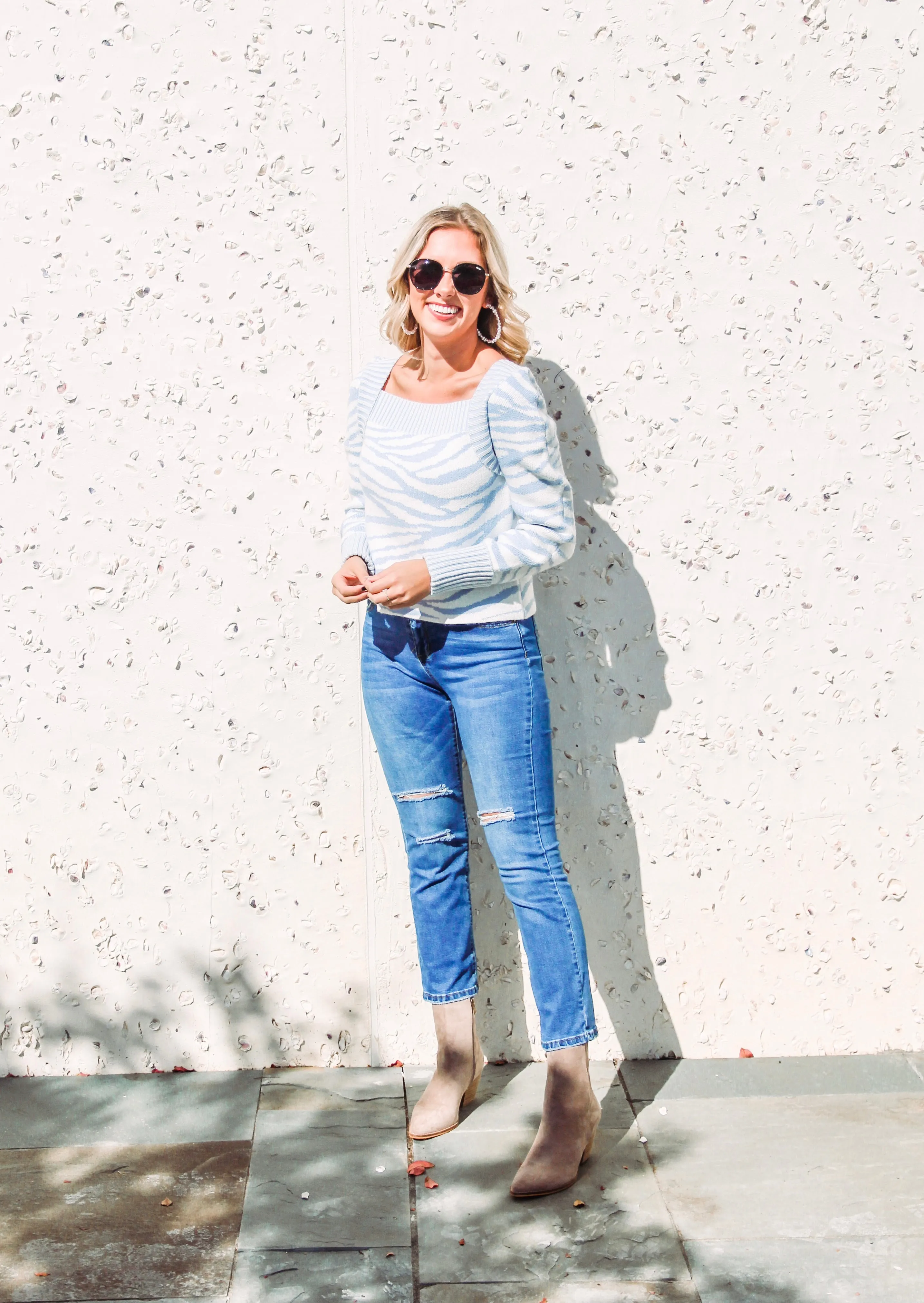 Zoe Blue Zebra Sweater