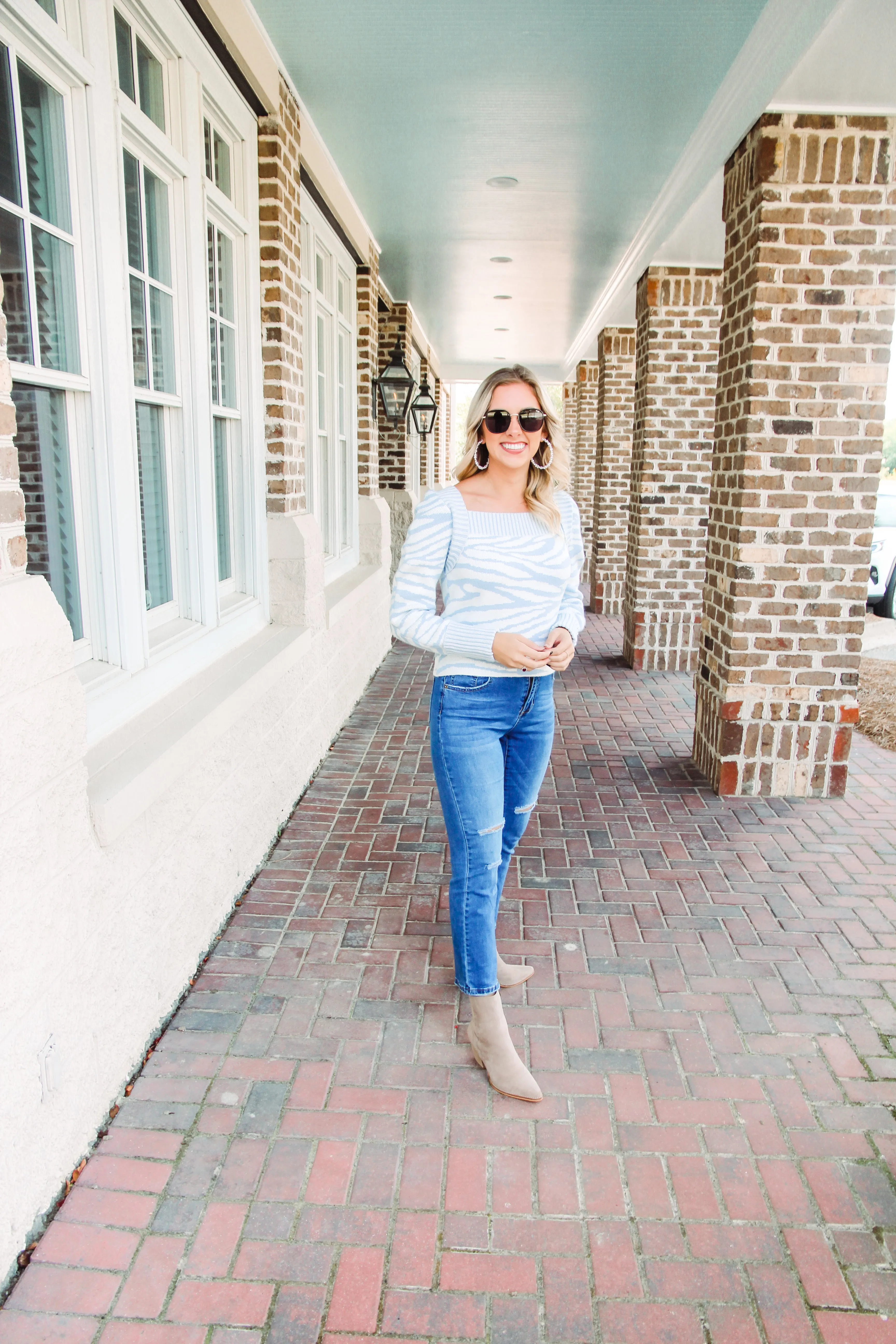 Zoe Blue Zebra Sweater