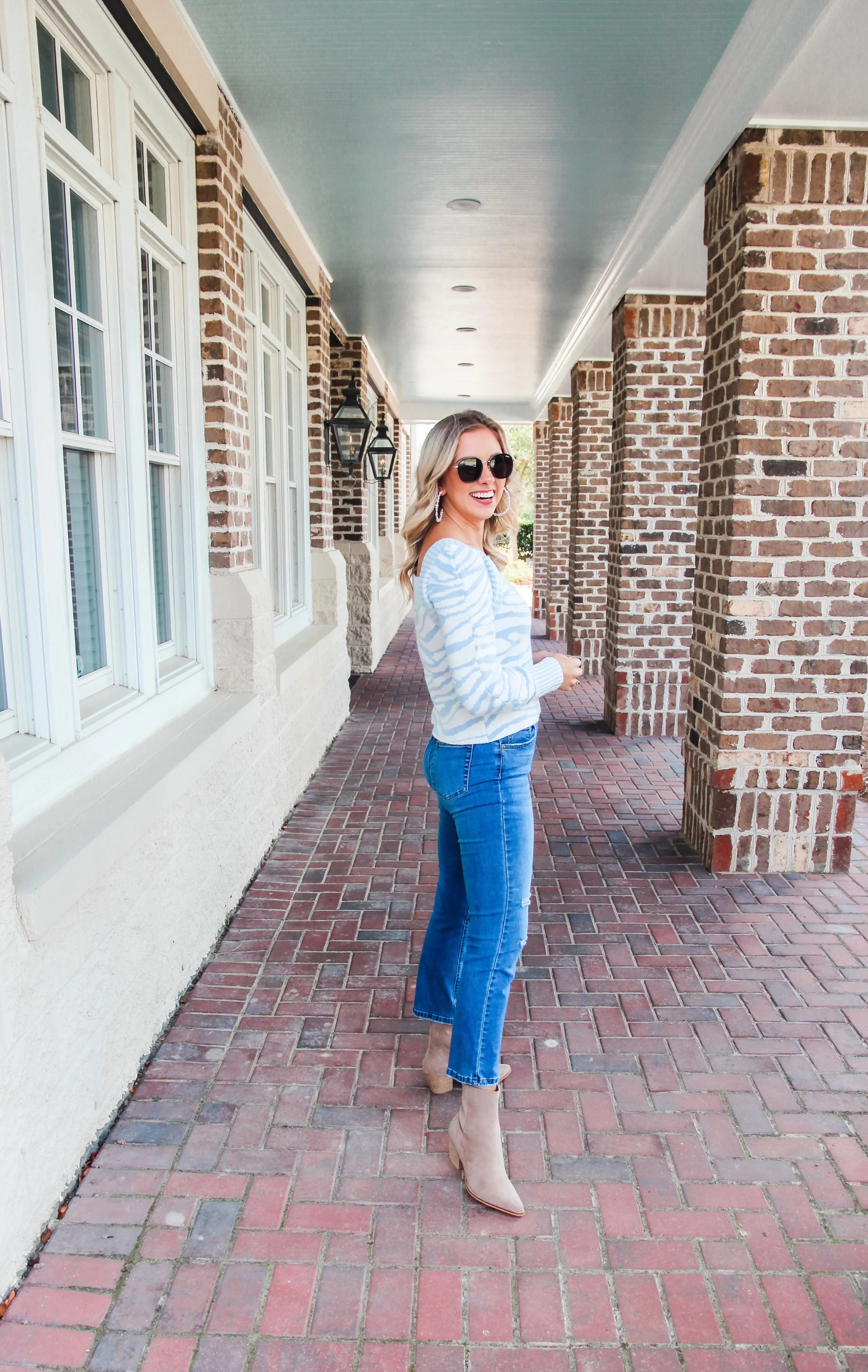 Zoe Blue Zebra Sweater