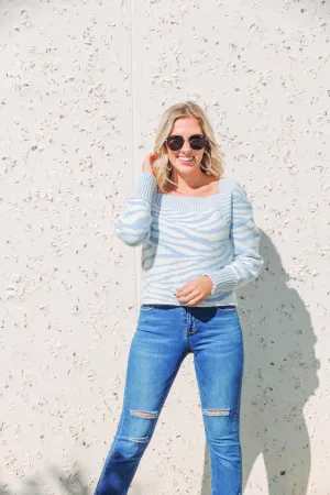 Zoe Blue Zebra Sweater